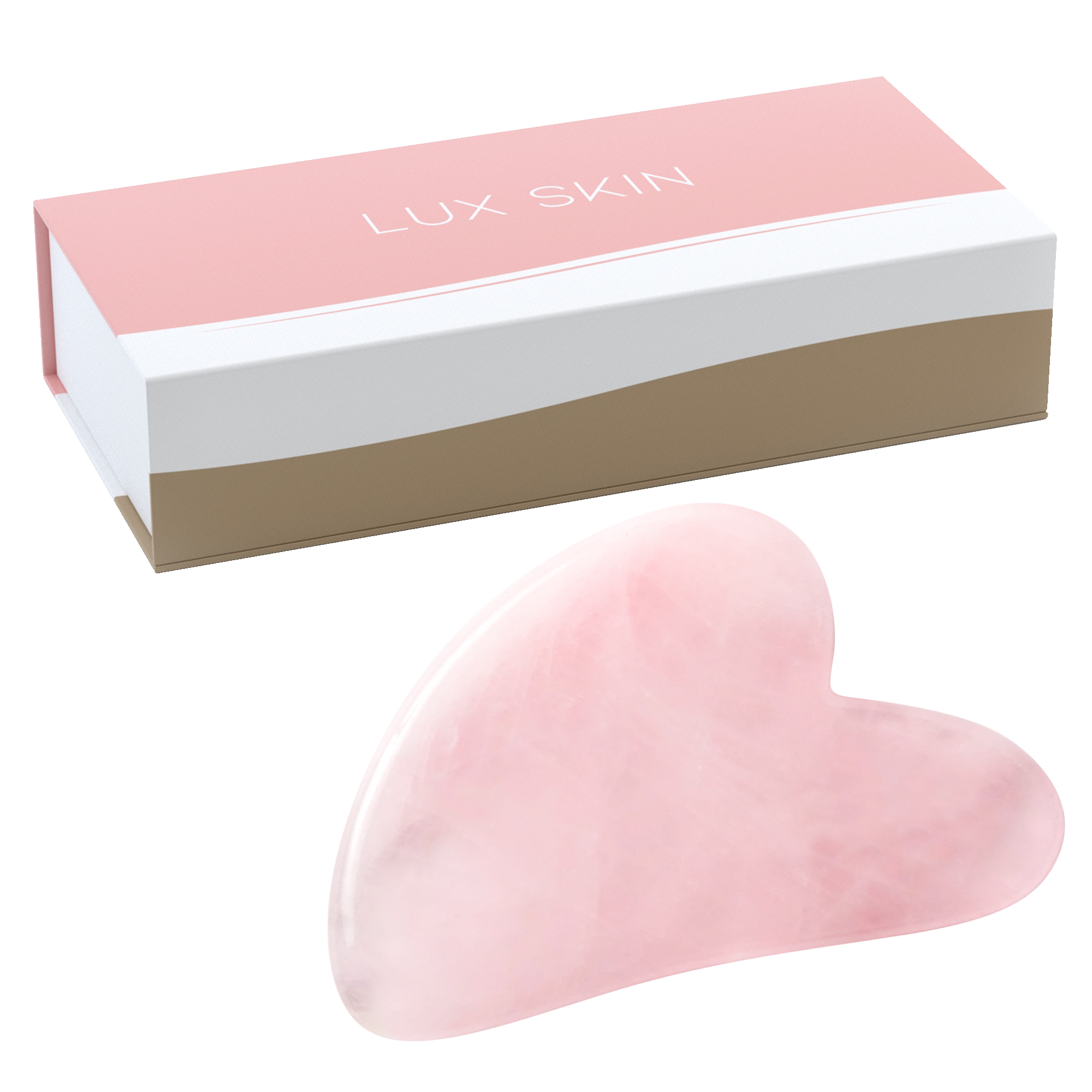 LUX SKIN® Gua Sha Rose Quartz Stone